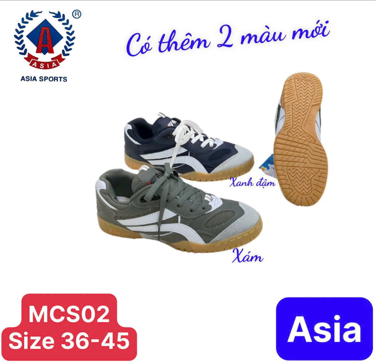 Giày Asia cầu lông MCS02 màu xám