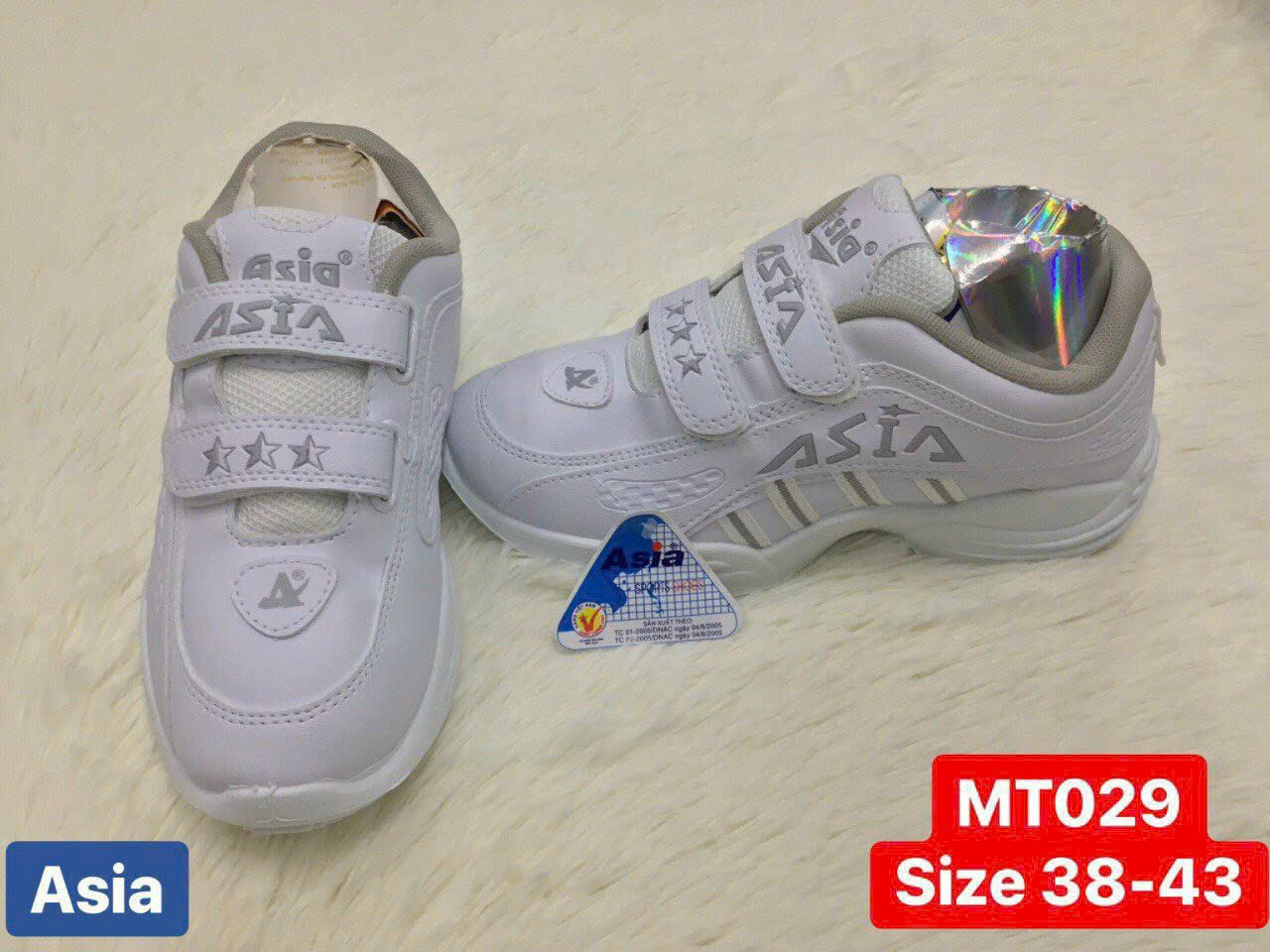 Giày Asia dán nam trắng MT029