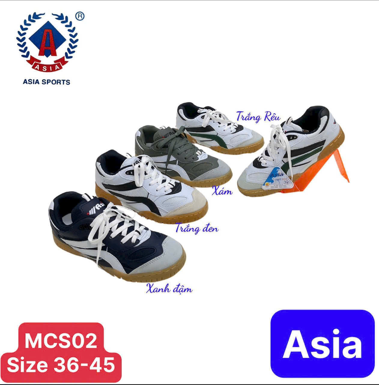 Giày cầu lông Asia MCS02 xanh đậm