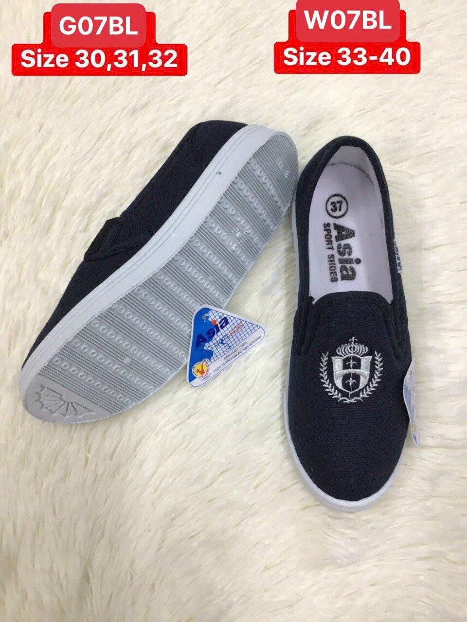 Giày xỏ Asia nữ xanh